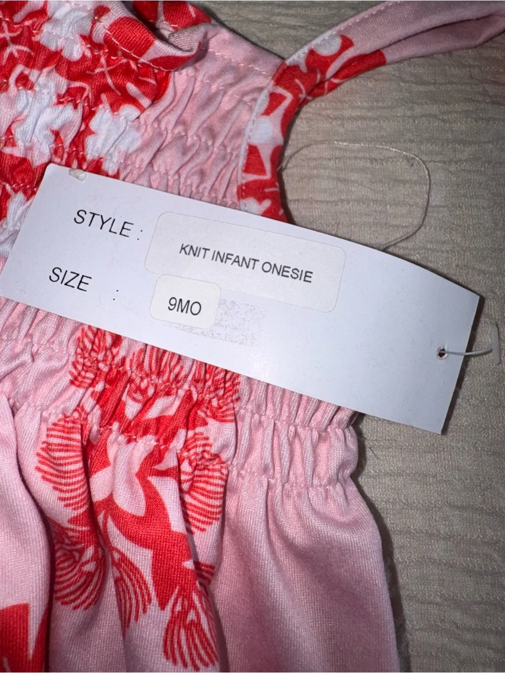 Hamakua Keiki Ohia Print Pink & Red Floral Baby Romper